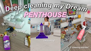 DEEP CLEANING my DREAM Penthouse  Bloxburg Roleplay  wvoices [upl. by Jaynell]