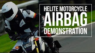 Helite demonstrates the new GP Air motorcycle airbag [upl. by Goldner164]