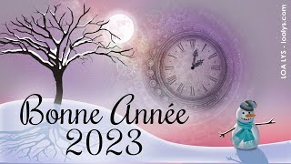 290  Bonne année 2023  Arbre quatre saisons  horloge  carte virtuelle poétique [upl. by Denny145]