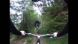 Afan Argoed mountain biking MTB The Wall zigzag trail high speed HD high definition GoPro [upl. by Carlin]