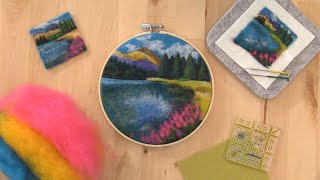 Needle Felting for Beginners 2D Landscape quotHidden Lakequot [upl. by Deery]