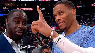 Russell Westbrook made a Number 1 Gesture in his postgame interview after beating the Lakers 🎤 [upl. by Irim]