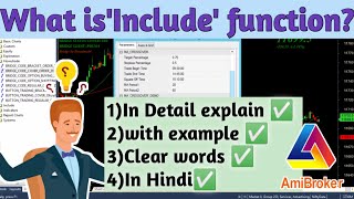 Include function in Amibroker in Hindi explanation [upl. by Lieno]