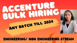 Accenture PAN India Recruitment for Freshers 100 Freshers Eligible [upl. by Refinneg]