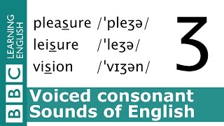 English Pronunciation 👄 Voiced Consonant  ʒ  pleasure leisure and vision [upl. by Ximenes]