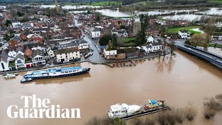 Parts of England and Wales left flooded after Storm Henk batters UK [upl. by Annissa]