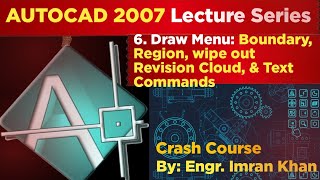 Lecture 6 AutoCAD 2007 Draw Menu Block Table Point Hatch amp Gradient Commands [upl. by Kilan]