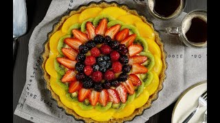 Tarta de Frutas con Crema Pastelera  Creamy Fruit Pie [upl. by Zemaj]