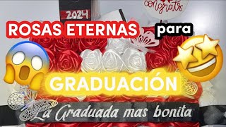 Haciendo un ARREGL🤩 de ROSAS ETERNAS🌹para GRADUACIÓN🎓 en caja de madera con la INICIAL de un nombre [upl. by Aisayn355]