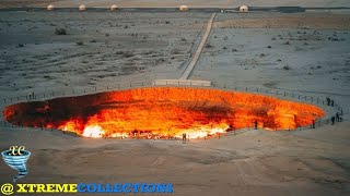 Darvaza Gas Crater in Darvaza Turkmenistan [upl. by Peyter]