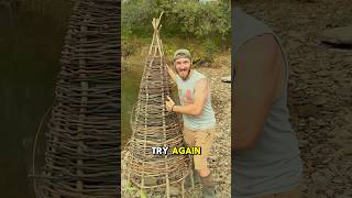 Using PRIMITIVE Fishing Techniques 🎣 Part 6 shorts fishing primitive [upl. by Imoyaba]