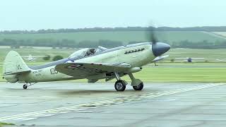 Duxford 2023 Airshow Spitfires and Hurricanes taxiing [upl. by Adle]