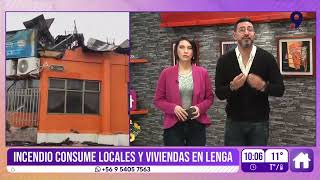 Locales comerciales y viviendas son afectadas por incendio en Lenga [upl. by Lleinad845]