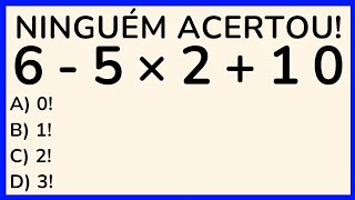 🔥5 QUESTÕES DE MATEMÁTICA PARA DESTRAVAR SEU CÉREBRO🧠 NÍVEL 1 [upl. by Rabiah]