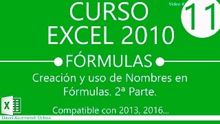 Curso Excel 2010 Fórmulas Uso de Nombres Sesión 02 Vídeo 1 de 1 David Asurmendi [upl. by Kong]