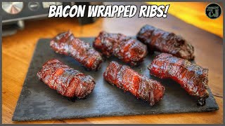 NINJA WOODFIRE GRILL BACON WRAPPED BABY BACK RIBS [upl. by Aled]