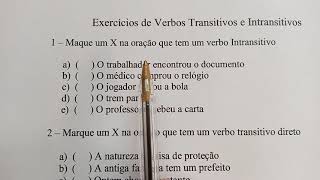 Exercícios de Verbos Transitivos e Intransitivos [upl. by Casilde576]