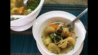 SOPA DE CALABAZA CON PASTA LUMACONI ES DIVERTIDA Y A LOS NIÑOS LES GUSTARÁ SOPA DE GALETS [upl. by Edris35]