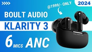 BOULT Klarity 3  Luxury audio experience  50dB Hybrid ANC  6 mics  Rs 1999 [upl. by Gerrit502]