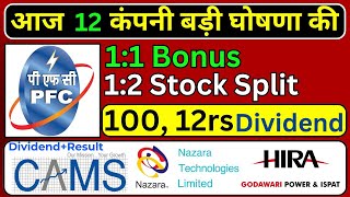 PFC Dividend Result • 12 company announced high Dividend stock split with bonus • CAMS • Nazara Tech [upl. by Blockus]