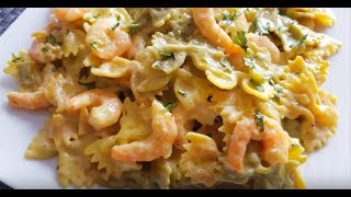 Pâte aux crevettes et à la crème 🥧 جمبري و كريممكرونه [upl. by Assertal]