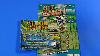 SOOD 1206 1K A WEEK FOR LIFE 5 5 HIT AND WIN 3 Florida Lottery Scratch Tickets [upl. by Ahtennek855]