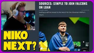 fl0m Reacts to s1mple Joins Falcons on Loan [upl. by Annaicul]