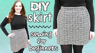 How to Make a Skirt for Beginners with Any Fabric  Easy Sewing Projects for Beginners  DIY Skirt [upl. by Assilim]