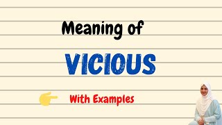 Daily vocabulary  Vicious Meaning  Vocabgram [upl. by Rob]