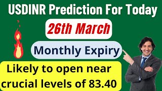 USDINR prediction for Today 26th March usdinr usdinroption usdinrtodayprediction fomc FED [upl. by Bible]