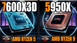 7600X3D vs 5950X Benchmarks  Gaming Benchmarks  Applications Tests [upl. by Alsi]