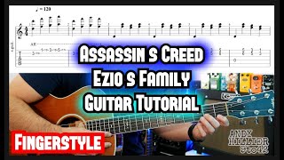 Assassins Creed Theme Ezios Family Guitar Tutorial Fingerstyle [upl. by Michaella]