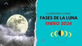 ▶️ CALENDARIO LUNAR ENERO 2024 ✅ TODAS LAS FASES DE LA LUNA EN ENERO 2024  FASES LUNARES 2025 VÍDEO [upl. by Fitz56]