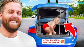 quotHonk to See A Midget Twerkquot Bumper Sticker  Then Sitting at Green Lights [upl. by Nahtad120]