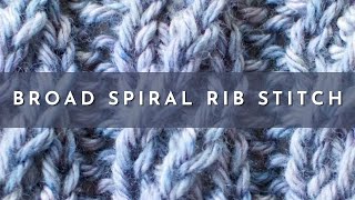 The Broad Spiral Cable Rib Stitch  Knitting Stitch Pattern  English Style [upl. by Drabeck]