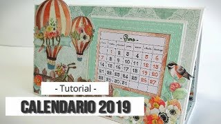 CALENDARIO 2019 SENCILLO CON MAS SCRAP  TUTORIAL  LLUNA NOVA SCRAP [upl. by Rimat]