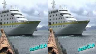 3DVideo Kreuzfahrtschiff MS Hamburg in Honnigsvag  Nordkap Norwegen am 14062012 [upl. by Justis]