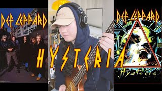 OneTakeSession Def Leppard  Hysteria Bass Cover [upl. by Enimzaj]