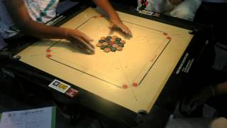 3 Incredible Consecutive Carrom Breaks by K Srinivas in Team final Delhi 2015 [upl. by Annaigroeg840]