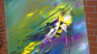 Abstract Painting Demonstration Abstrakte Acrylmalerei Bumblebee at Springtime [upl. by Hgielanna930]