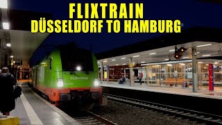 FLIXTRAIN GERMANY  DÜSSELDORF TO HAMBURG  LOW COST TRAIN [upl. by Ailisec528]