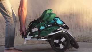 Bumbleride Indie Twin All Terrain Jogging Double Stroller  Fold Video [upl. by Oironoh]