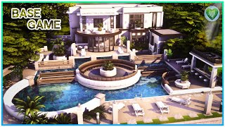 Base Game Delight Mansion  Round Sofa amp Pool 💚No CC  Sims 4 Speed Build  Kate Emerald [upl. by Nylodnew525]