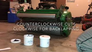 John Deere 220 Greens Mower Backlapping  Basic Instructions [upl. by Nnairac612]