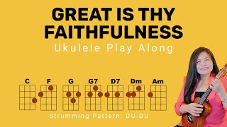 GREAT IS THY FAITHFULNESS  SDA HYMN 100  UKULELE GUITAR TUTORIAL PLAY ALONG  CHORDS LYRICS [upl. by Emalee]