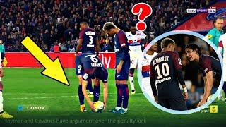 Neymar JR amp Cavani Fight for Penalty amp Free Kick ● PSG vs Lyon 20 HD [upl. by Oyr]