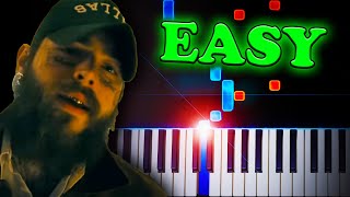 Post Malone  I Had Some Help  EASY Piano Tutorial [upl. by Atekehs]