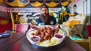 ATTEMPTING THE MEATBALL CHALLENGE AT SWEDENS FAMOUS FOOD CHALLENGE RESTAURANT  BeardMeatsFood [upl. by Graaf]