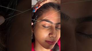 Eyebrow threading tutorial at home makeup eyebrow shortsvideo [upl. by Copland]