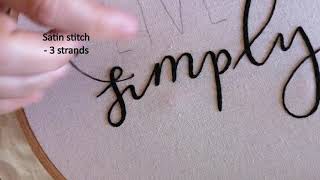 How to Embroider Letters With Split back Stitch  Hand Embroidery [upl. by Elleynad]